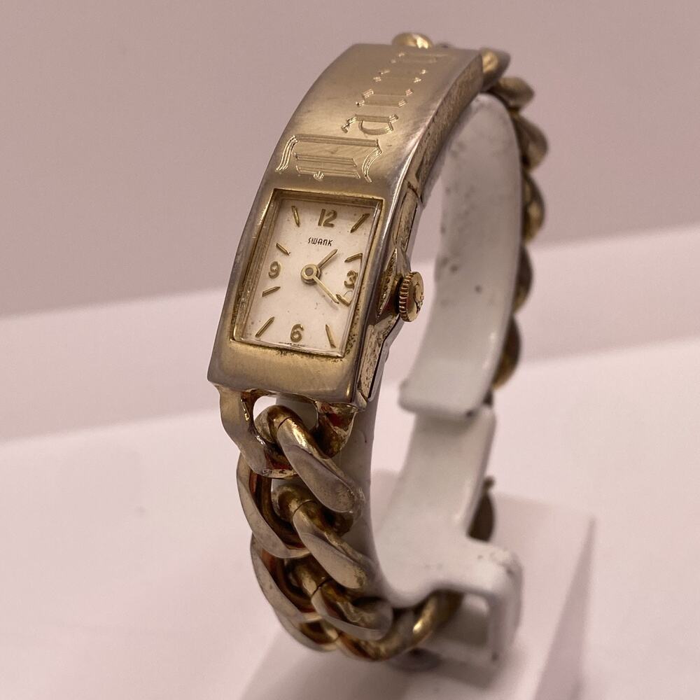 Mens Swank Gold Tone Vintage Watch Mechanical Wind For Repajr